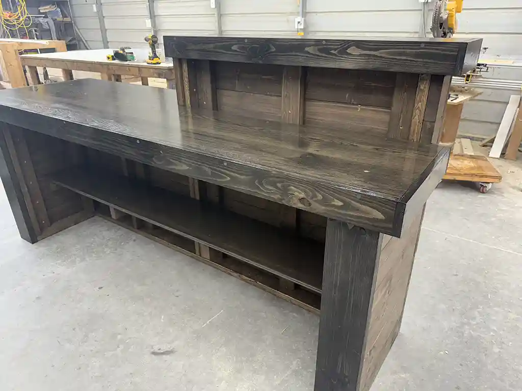 Coffee Ebony Lavonne Sales Counter - with Privacy Tower & ADA drop 5 Coffee Ebony Lavonne Sales Counter - with Privacy Tower & ADA drop