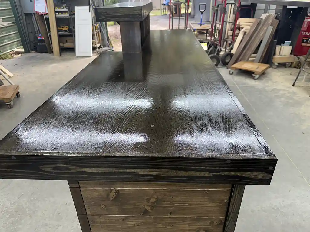 Coffee Ebony Lavonne Sales Counter - with Privacy Tower & ADA drop 6 Coffee Ebony Lavonne Sales Counter - with Privacy Tower & ADA drop