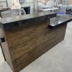 Coffee Ebony Lavonne Sales Counter - with Privacy Tower & ADA drop 8 Coffee Ebony Lavonne Sales Counter - with Privacy Tower & ADA drop