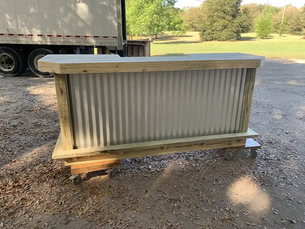 Metal Aurora Outdoor Home Bar with footrail 3 Metal Aurora Outdoor Home Bar with footrail