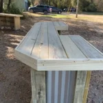 Metal Aurora Outdoor Home Bar with footrail 5 Metal Aurora Outdoor Home Bar with footrail