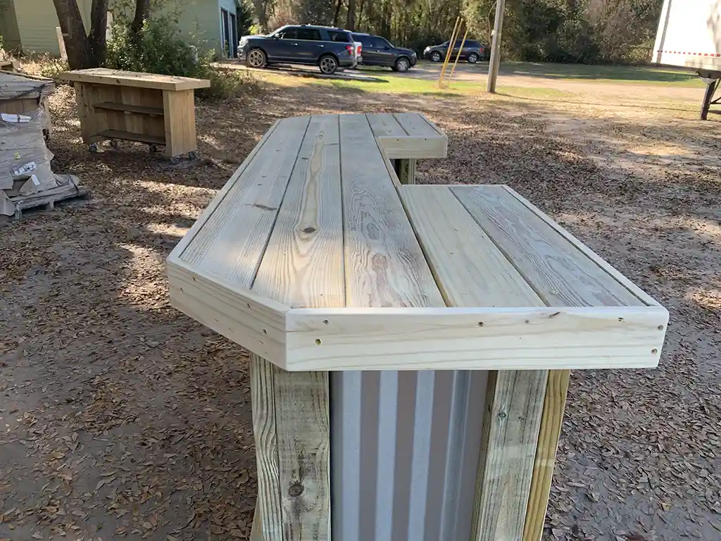 Metal Aurora Outdoor Home Bar with footrail 5 Metal Aurora Outdoor Home Bar with footrail