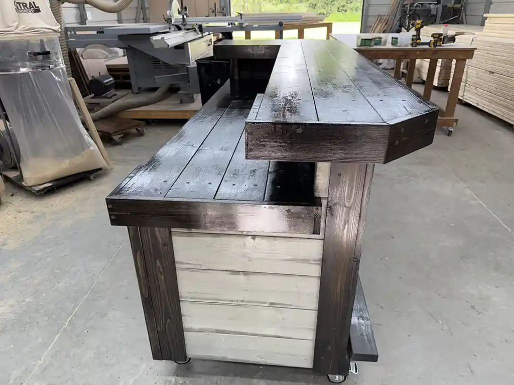 Thomas L Shape Covered Patio Home Bar Stormwash Ebony colors 5