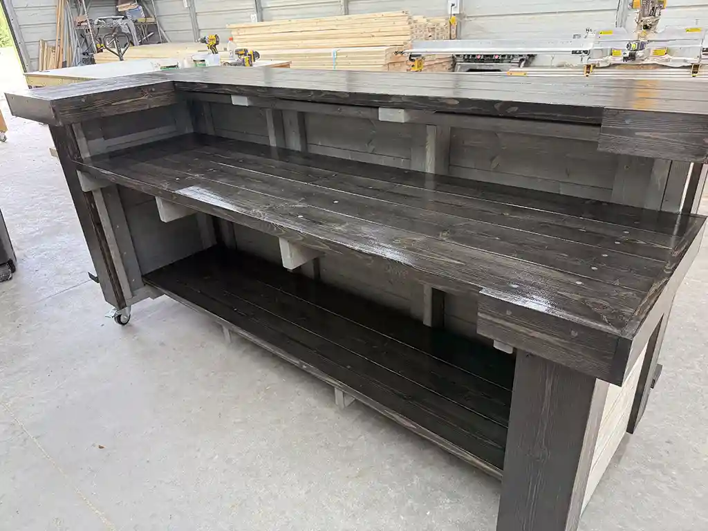 Thomas L Shape Covered Patio Home Bar Stormwash Ebony colors 6