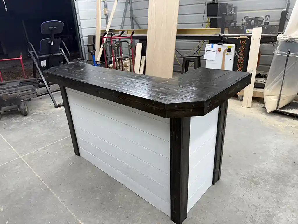 Thomas L Shape Covered Patio Home Bar Capewash Ebony color 2
