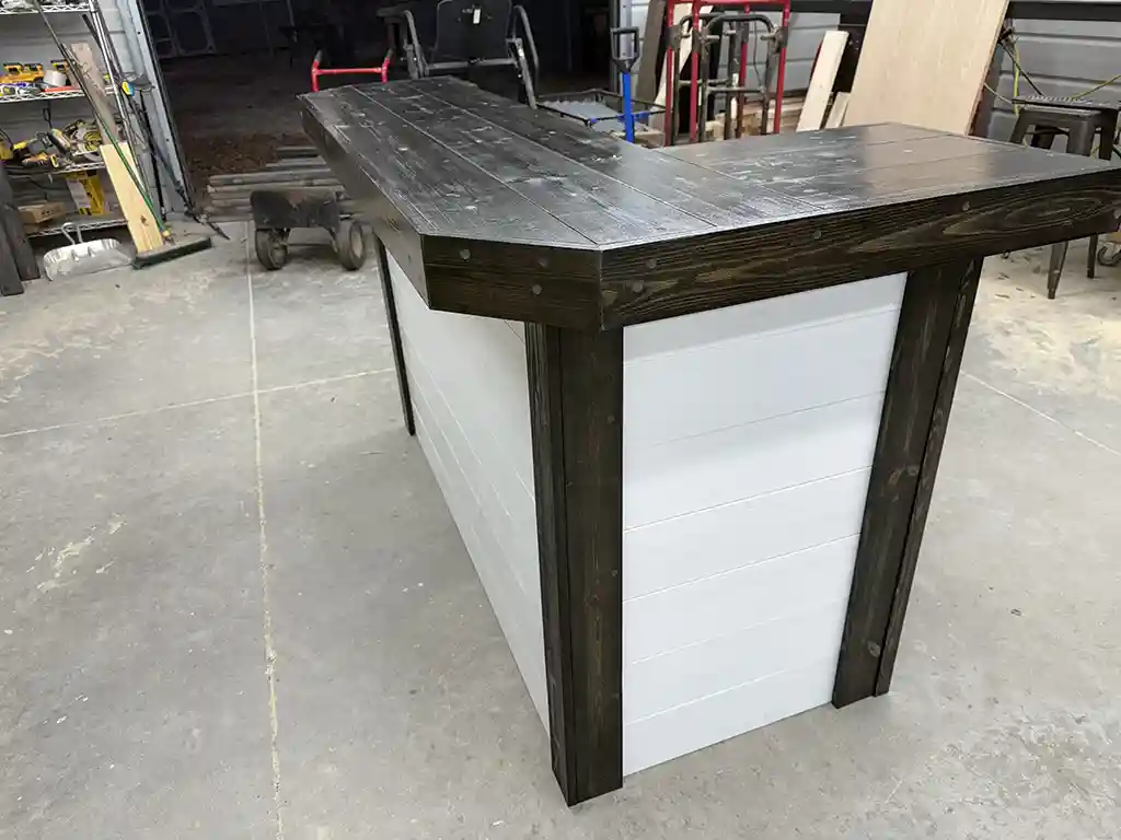 Thomas L Shape Covered Patio Home Bar Capewash Ebony color 3