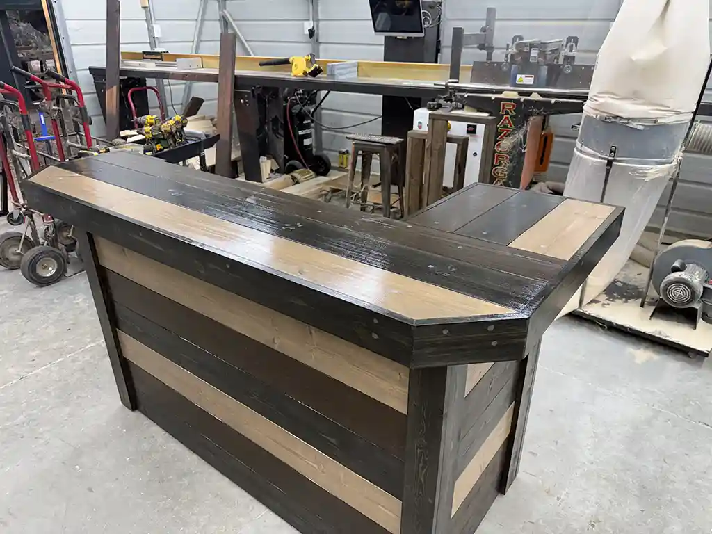Thomas L Shape Covered Patio Home Bar Dark 3 Tone Colors Leg left 4 Thomas L Shape Covered Patio Home Bar Dark 3 Tone Colors Leg left 4