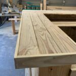 kitchen u 6 Kitchen Wood U Shaped 2-Level - Rustic style real pressure treated wood outdoor patio bar
