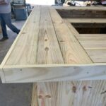 kitchen u 7 Kitchen Wood U Shaped 2-Level - Rustic style real pressure treated wood outdoor patio bar