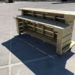 outdoor elyse 2 Elyse .75 2-Level Outdoor Bar - Rustic real pressure treated wood barn wood style, pallet style outdoor patio bar