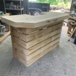 pt elyse 1 Elyse .75 - Rustic real pressure treated wood barn wood style, pallet style outdoor patio bar