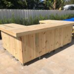ultimate u 1 Ultimate U Shape - Rustic style real pressure treated wood outdoor patio bar