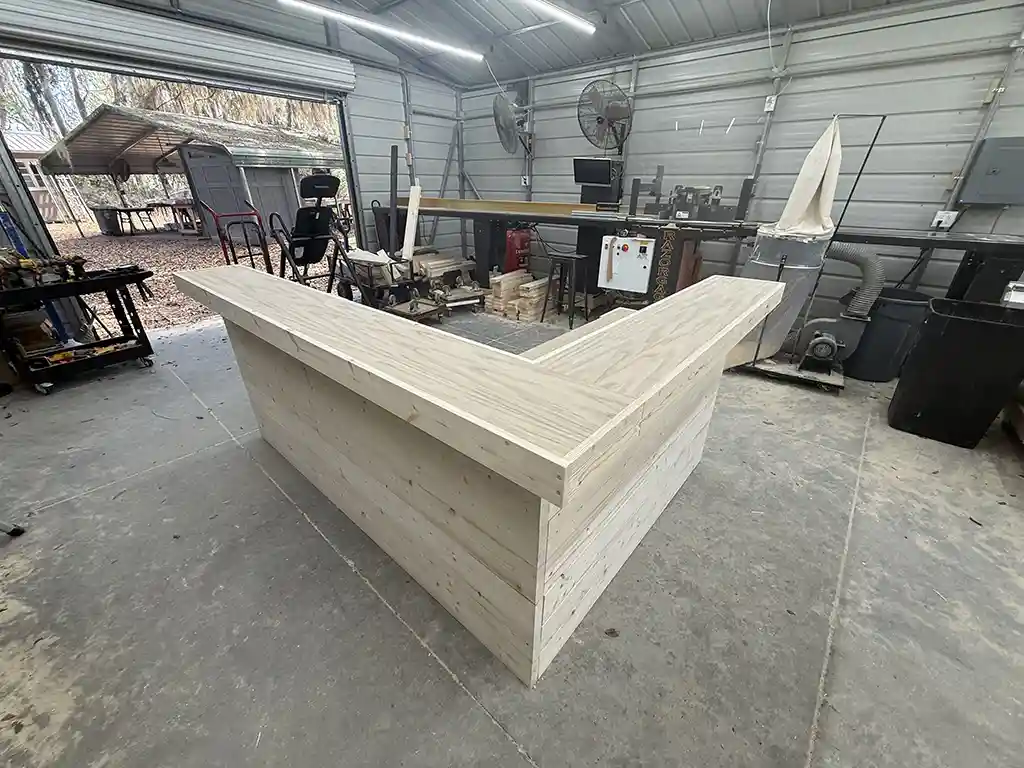 Collin L Shape Medium Indoor Home Bar Unfinished leg left 2