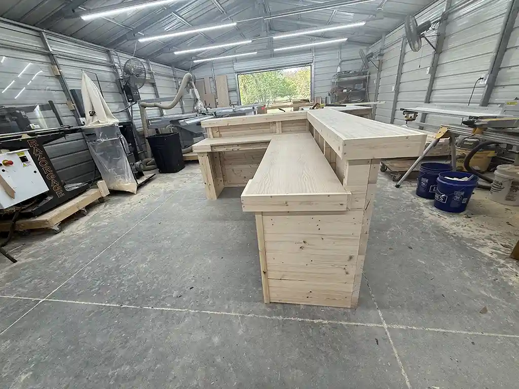 Collin L Shape Medium Indoor Home Bar Unfinished leg left 4