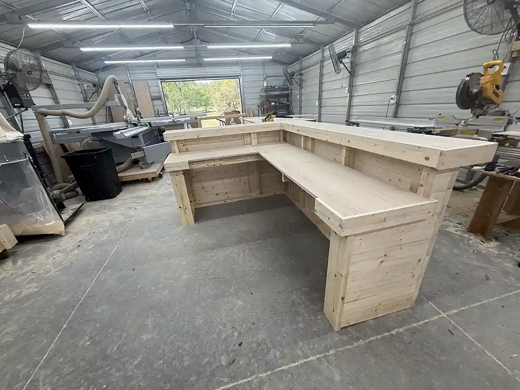 Collin L Shape Medium Indoor Home Bar Unfinished leg left 5