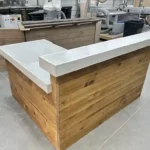 Hello Shabby 2 level, L shape Reception Desk Golden White 2 Hello Shabby 2 level, L shape Reception Desk Golden White