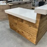 Hello Shabby 2 level, L shape Reception Desk Golden White 3 Hello Shabby 2 level, L shape Reception Desk Golden White