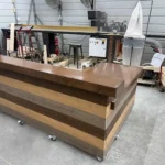 Hello Shabby 2 level, L shape Reception Desk Maggie Walnut colors 2 Hello Shabby 2 level, L shape Reception Desk Maggie Walnut colors