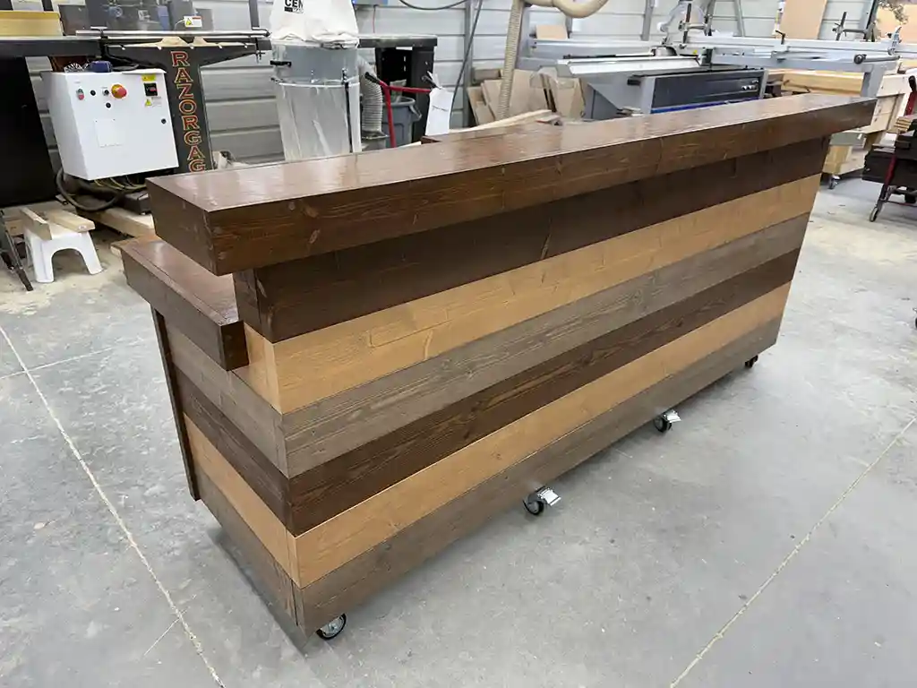 Hello Shabby 2 level, L shape Reception Desk Maggie Walnut colors 3 Hello Shabby 2 level, L shape Reception Desk Maggie Walnut colors