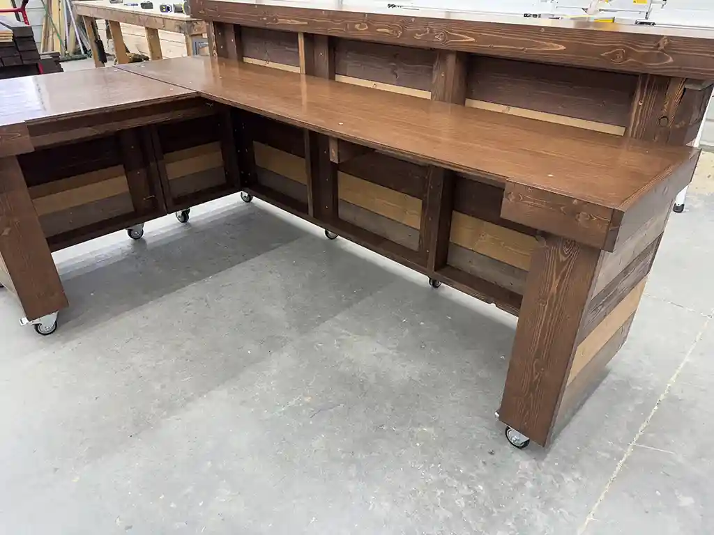 Hello Shabby 2 level, L shape Reception Desk Maggie Walnut colors 6 Hello Shabby 2 level, L shape Reception Desk Maggie Walnut colors