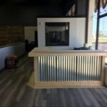 Retail Counter Metal L Shaped Small Unfinished – Solid wood & metal counter 2 Retail Counter Metal L Shaped Small Unfinished – Solid wood & metal counter 2