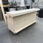 Unfinished Horizon Wide Top Buffet Home Bar with casters 2