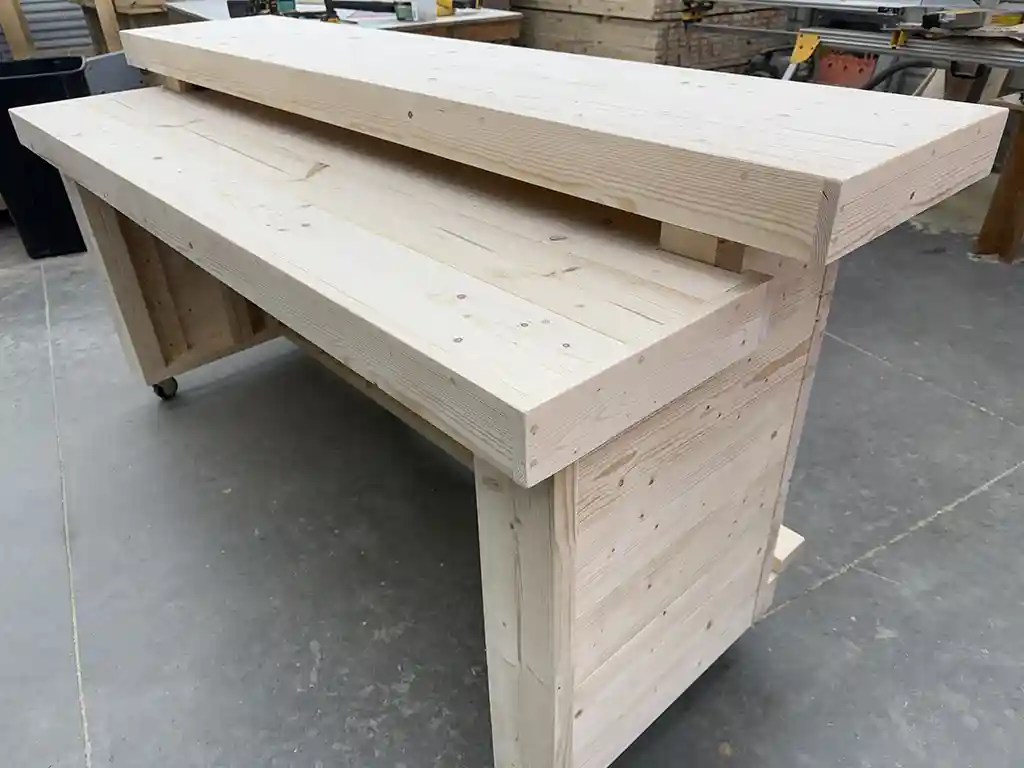 Unfinished Horizon Wide Top Buffet Home Bar with casters 4