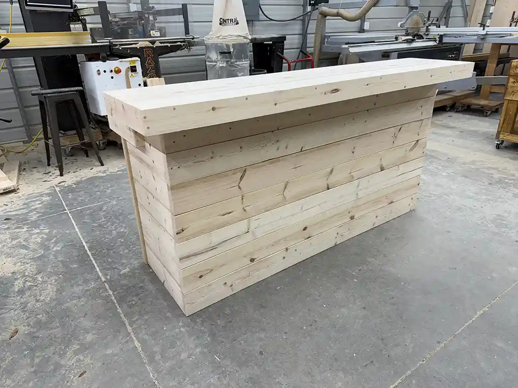 Unfinished Horizon Wide Top Buffet Home Bar with shelf 1