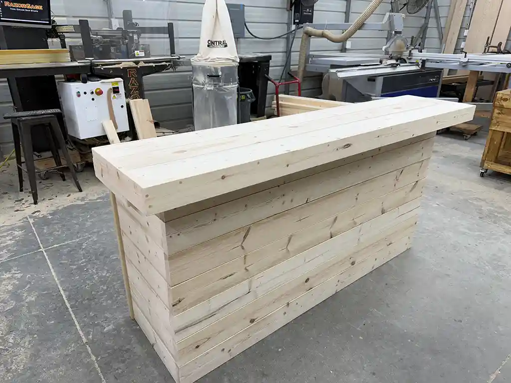 Unfinished Horizon Wide Top Buffet Home Bar with shelf 2