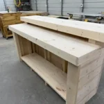 Unfinished Horizon Wide Top Buffet Home Bar with shelf 4