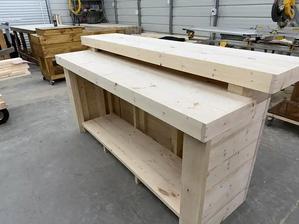Unfinished Horizon Wide Top Buffet Home Bar with shelf 4
