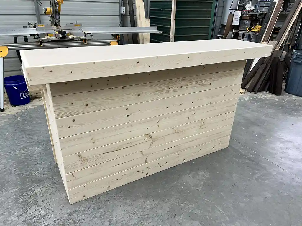 Unfinished Horizon Wide Top Buffet Indoor Home Bar w 2 shelves 1