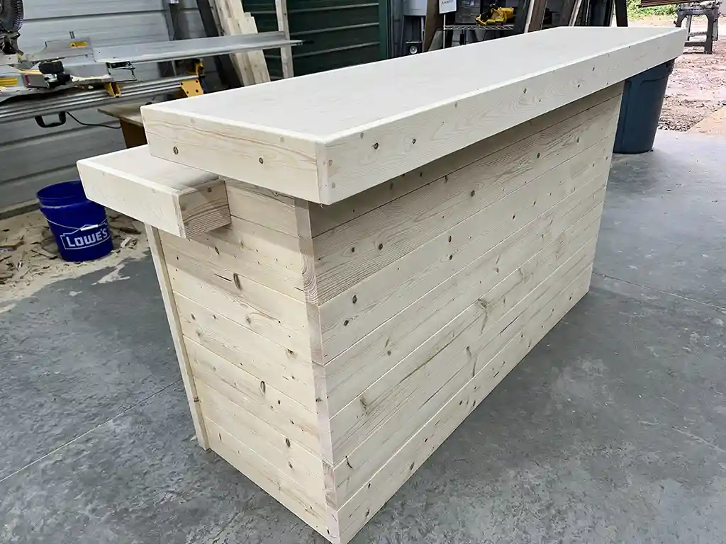 Unfinished Horizon Wide Top Buffet Indoor Home Bar w 2 shelves 3