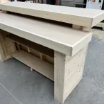 Unfinished Horizon Wide Top Buffet Indoor Home Bar w 2 shelves 4