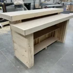 Unfinished Horizon Wide Top Buffet Indoor Home Bar w 2 shelves 5
