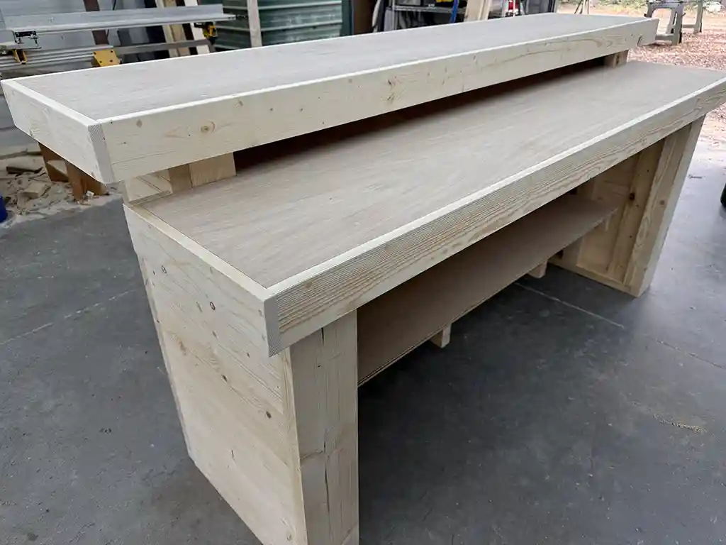 Unfinished Horizon Wide Top Buffet Indoor Home Bar w shelf 6