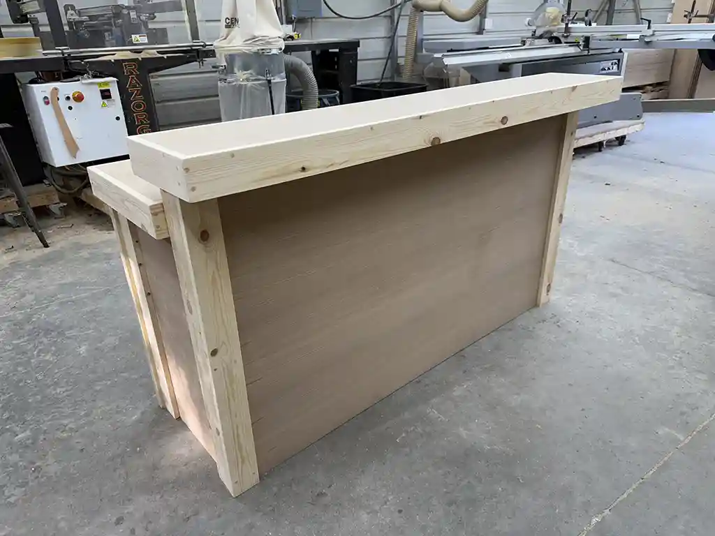 Unfinished Plywood Buffet Indoor Home Bar w shelf 1