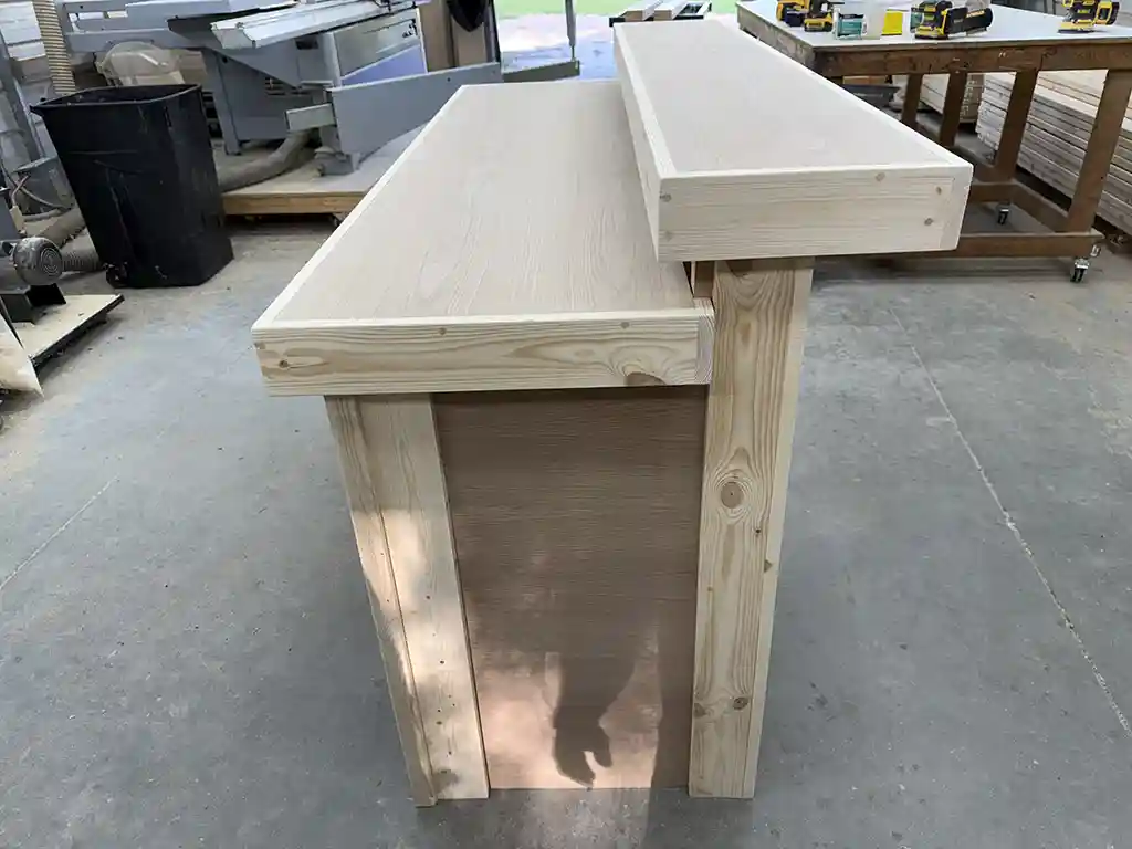 Unfinished Plywood Buffet Indoor Home Bar w shelf 3