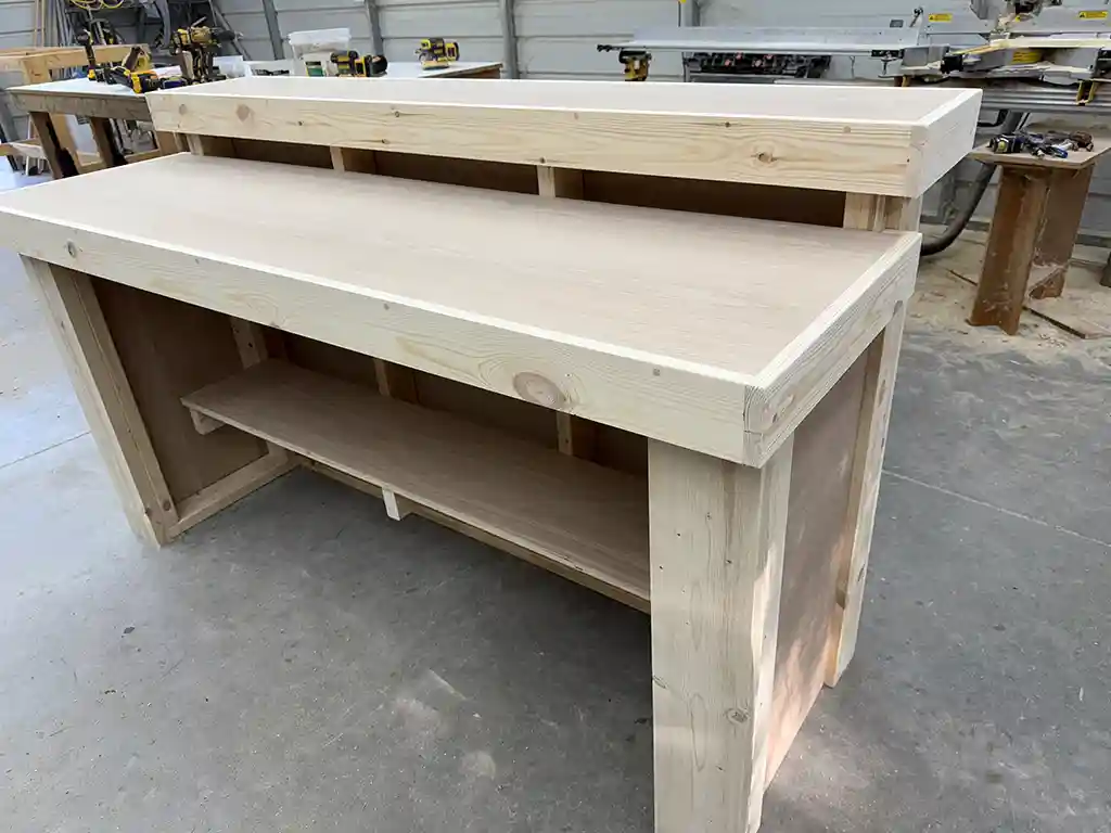 Unfinished Plywood Buffet Indoor Home Bar w shelf 4