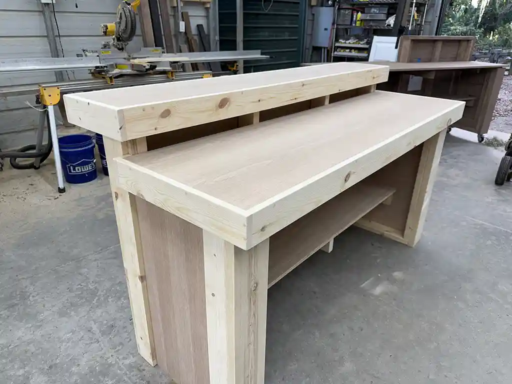 Unfinished Plywood Buffet Indoor Home Bar w shelf 5