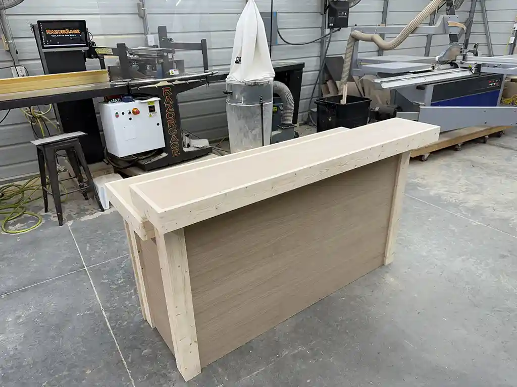 Unfinished Plywood Buffet Indoor Home Bar with 2 shelves 1