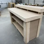 Unfinished Plywood Buffet Indoor Home Bar with 2 shelves 4