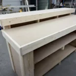 Unfinished Plywood Buffet Indoor Home Bar with 2 shelves 5