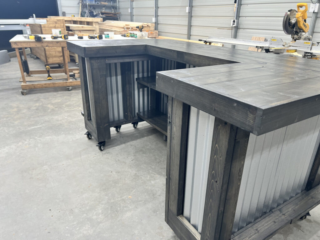 Ebony Metal Mini Mega U Shape Covered Patio Home Bar 4 Ebony Metal Mini Mega U Shape Covered Patio Home Bar