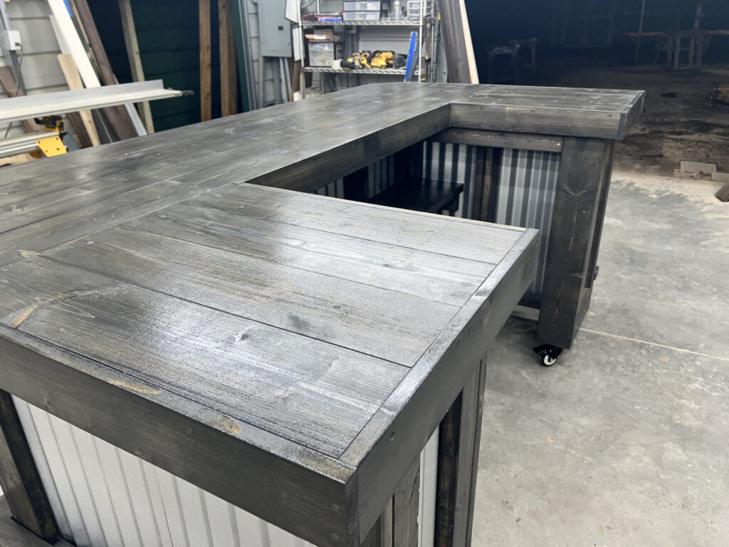 Ebony Metal Mini Mega U Shape Covered Patio Home Bar 6 Ebony Metal Mini Mega U Shape Covered Patio Home Bar