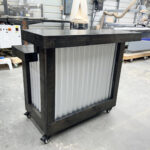 Hello Shiny Metal Reception Desk Ebony color 1 Hello Shiny Metal Reception Desk Ebony color