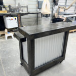 Hello Shiny Metal Reception Desk Ebony color 2 Hello Shiny Metal Reception Desk Ebony color
