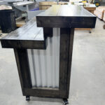 Hello Shiny Metal Reception Desk Ebony color 3 Hello Shiny Metal Reception Desk Ebony color