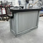 Hello Shiny Metal Reception Desk Stormwash Ebony colors 1 Hello Shiny Metal Reception Desk Stormwash Ebony colors