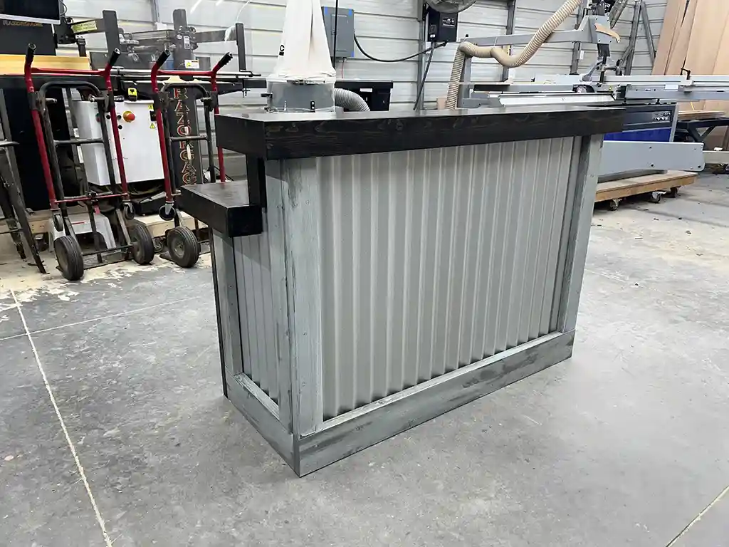 Hello Shiny Metal Reception Desk Stormwash Ebony colors 1 Hello Shiny Metal Reception Desk Stormwash Ebony colors